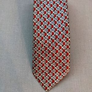 Men's vintage red/gray skinny tie